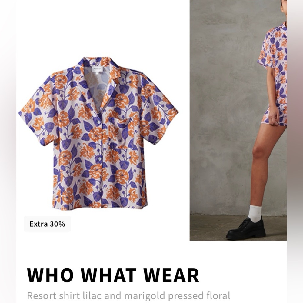Who What Wear Floral Resort Shirt